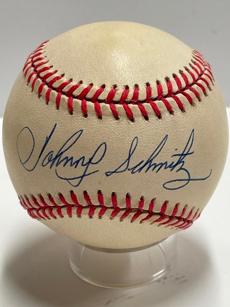 Johnny Schmidtz Single Signed Baseball.  Image 1