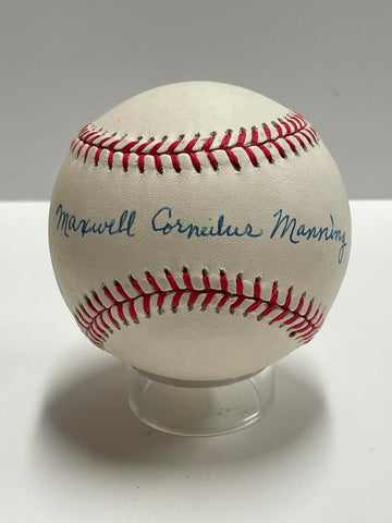 Max Manning Full Name Signed Baseball. Auto PSA  Image 1