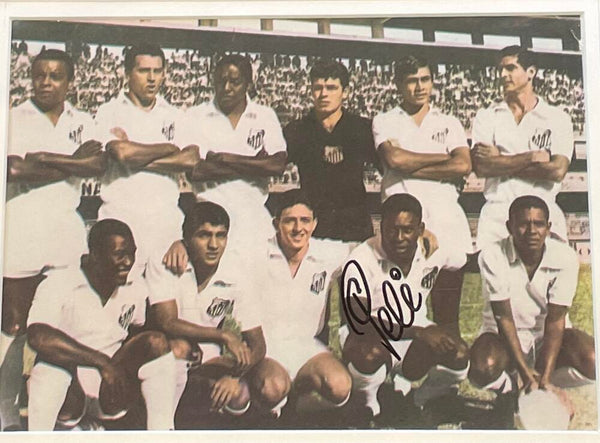 Pele Signed 1960s Santos Team Photograph 9x7. Auto JSA  Image 2