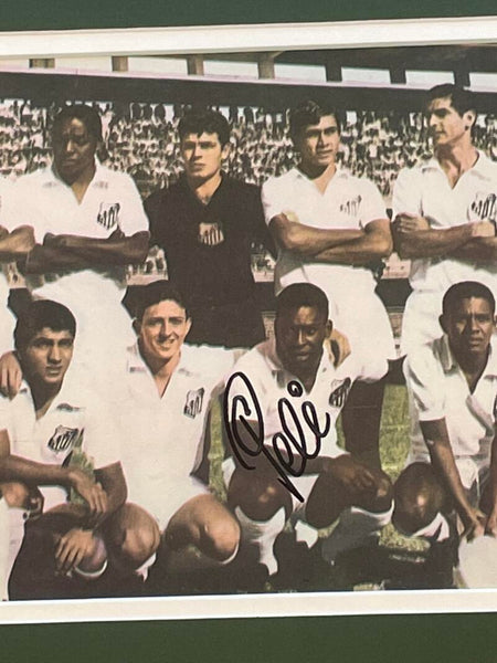 Pele Signed 1960s Santos Team Photograph 9x7. Auto JSA  Image 3