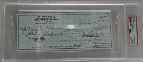 Johnny Cash Signed Check. PSA Image 1