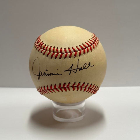 Jimmie Hall Single Signed Baseball. Auto JSA Image 1