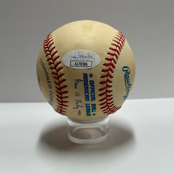 Jimmie Hall Single Signed Baseball. Auto JSA Image 3