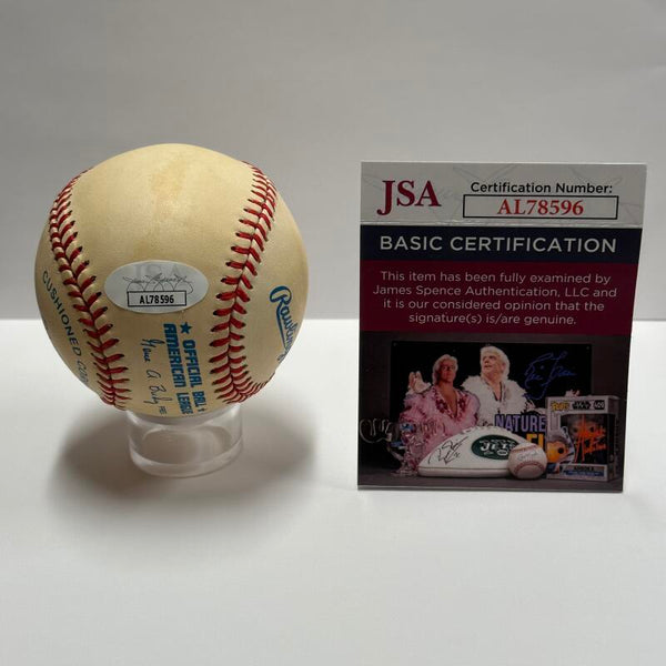 Jimmie Hall Single Signed Baseball. Auto JSA Image 4