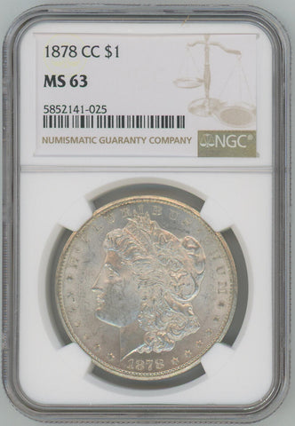 1878 CC Morgan Silver Dollar, NGC MS63 Image 1