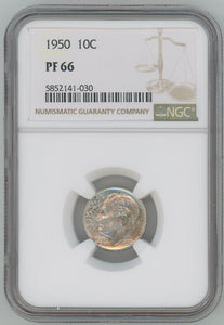 1950 Proof Roosevelt Dime. NGC PF66 Image 1