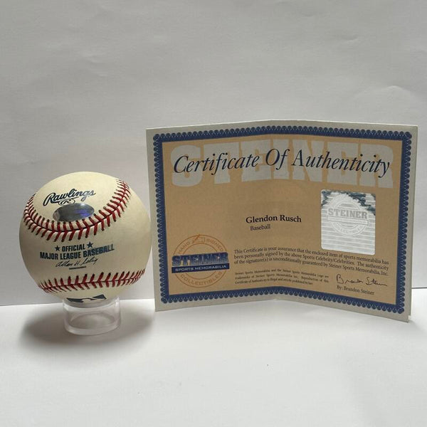 Glendon Rusch Single Signed Baseball. Auto Steiner Image 3