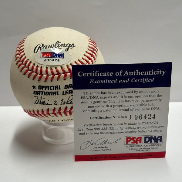 Billy Herman Single Signed Baseball. Auto PSA Image 3