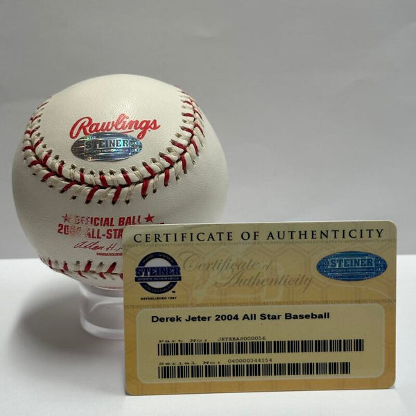 Derek Jeter Single Signed 2004 All Star Game Baseball. Auto Steiner MLB Auth Image 3