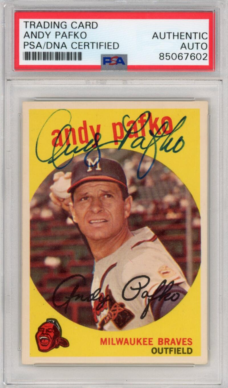 1959 Topps Signed Andy Pafko. PSA/DNA Image 1