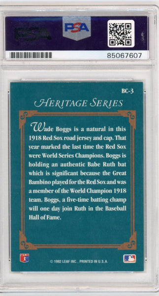 1992 Leaf Heritage Signed Wade Boggs. PSA Image 2