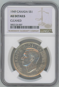 1949 Canada Silver Dollar. NGC AU Details Image 1