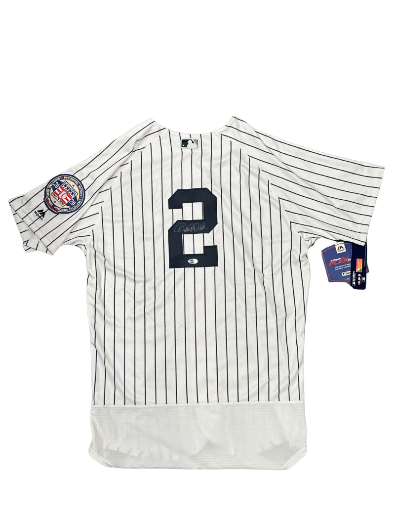 Derek Jeter Signed Official Hall of Fame Patch New York Yankees Jersey. Auto PSA Image 1