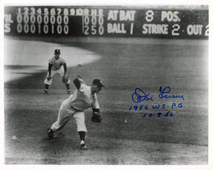 Don Larsen Signed 8x10 Photo, Inscribed "1966 WS PG 10-8-56". Auto PSA Image 1