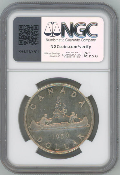 1950 Canada Silver Dollar. NGC MS64 Image 2