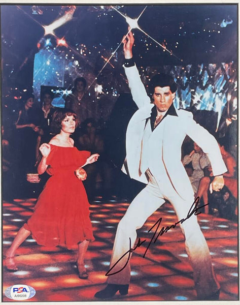 John Travolta Signed Saturday Night Fever 8x10 Photo, Vintage Full Name Signature. Auto PSA Image 1