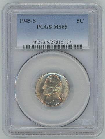 1945 S Jefferson War Nickel. Silver. PCGS MS65 Image 1