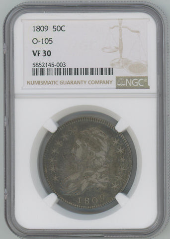 1809 Capped Bust Half Dollar. Overton-105. NGC VF30 Image 1