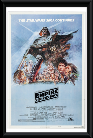 Star Wars The Empire Strikes Back 1980 Original One Sheet Movie Poster, Linen Backed & Framed.  Image 1