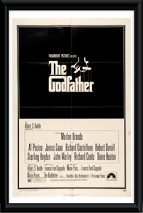 The Godfather 1972 Francis Ford Coppola Original One Sheet Movie Poster, Linen Backed & Framed. Image 1