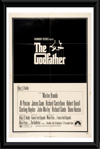 The Godfather 1972 Francis Ford Coppola Original One Sheet Movie Poster, Linen Backed & Framed. Image 1