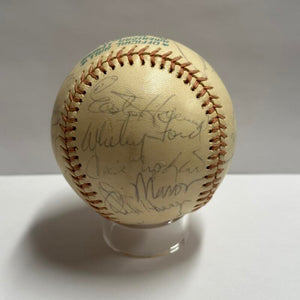 1974 Yankees Multi Signed (23) Baseball Featuring Whitey Ford and Thurman Munson. Auto JSA Image 1