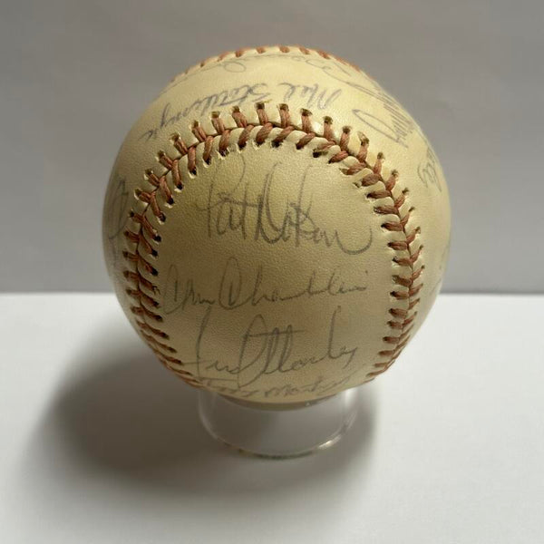 1974 Yankees Multi Signed (23) Baseball Featuring Whitey Ford and Thurman Munson. Auto JSA Image 7
