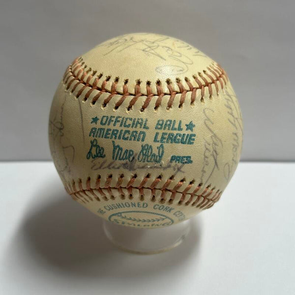 1974 Yankees Multi Signed (23) Baseball Featuring Whitey Ford and Thurman Munson. Auto JSA Image 9