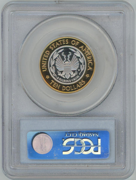 2000 W Proof Library of Congress Bimetallic Gold + Platinum Coin. $10. PCGS PR69 DCAM Image 2