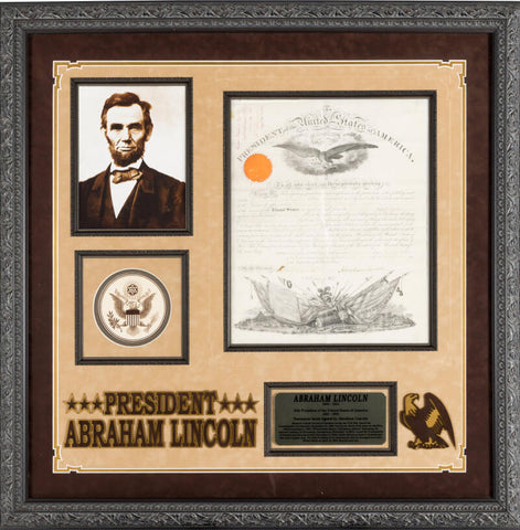 Abraham Lincoln Signed Military Appointment. Beautifully Framed! JSA Image 1