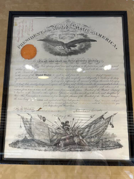 Abraham Lincoln Signed Military Appointment. Beautifully Framed! JSA Image 5