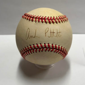 Andy Petititte Single Signed Baseball. Auto JSA Image 1