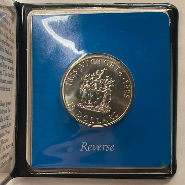 1985 Australia Silver $10 Coin. Image 2