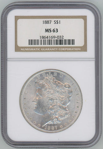 1887 Morgan Silver Dollar. NGC MS63 Image 1