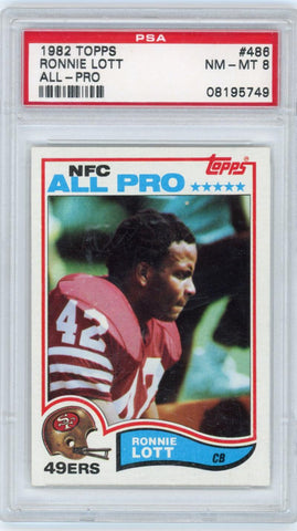 1982 Topps Ronnie Lott All-Pro Rookie #486. PSA 8 Image 1
