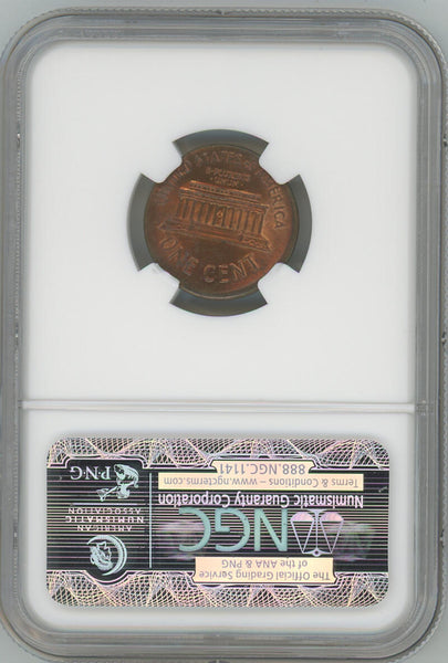 1971 Lincoln Wheat Cent. Broadstruck Error. NGC MS64 RB Mint Error Image 2