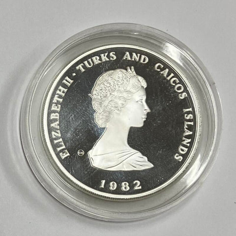 1982 Turks & Caicos 10 Crowns. Silver, Gem Proof Condition Image 1