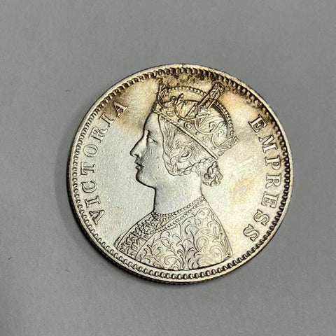 1891 Alwar-British India Silver Rupee. Image 1