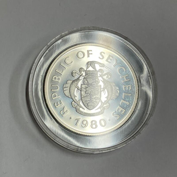 1980 Seychelles 50 Rupees. Silver Proof Image 2