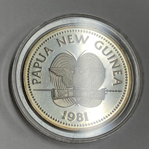 1981 Papua New Guinea Silver Proof. 5 Kina Image 1