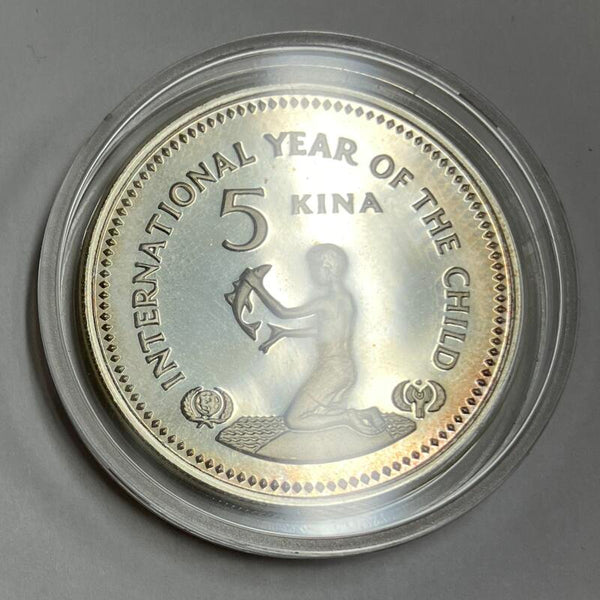 1981 Papua New Guinea Silver Proof. 5 Kina Image 2